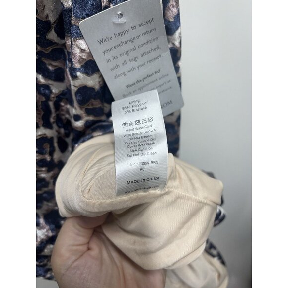 Lavish Alice NEW Womens Velvet Statement Shoulder Midi Dress 6 Brown Leopard - Picture 9 of 10